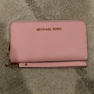 Michael Kors Long Pink Wallet Wristlet
